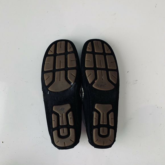 Ugg Calze Rustic Weave Black Suede Moccasins - Picture 4 of 5